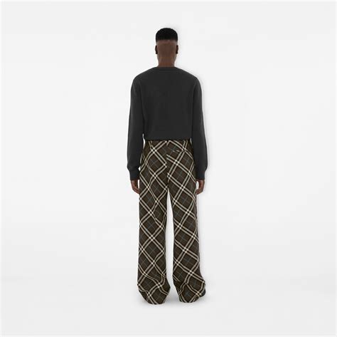 burberry 40519551|Check Wool Blend Tailored Trousers in Snug .